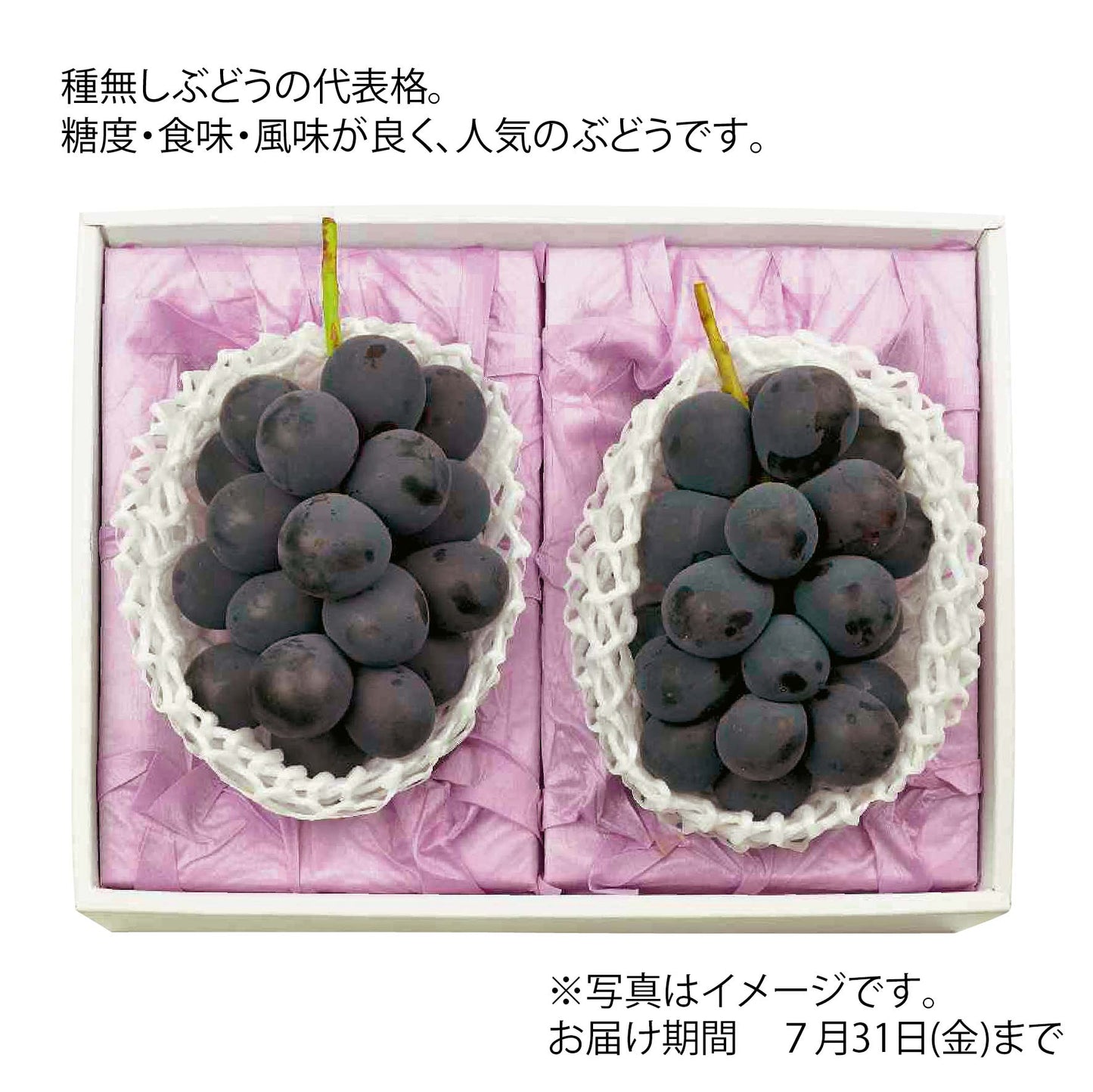 岡山県産　種無しピオーネ　1箱・2房入