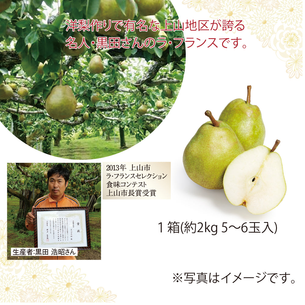 山形県上山市産 黒田農園 ラ・フランス 約2Kg5-6玉
