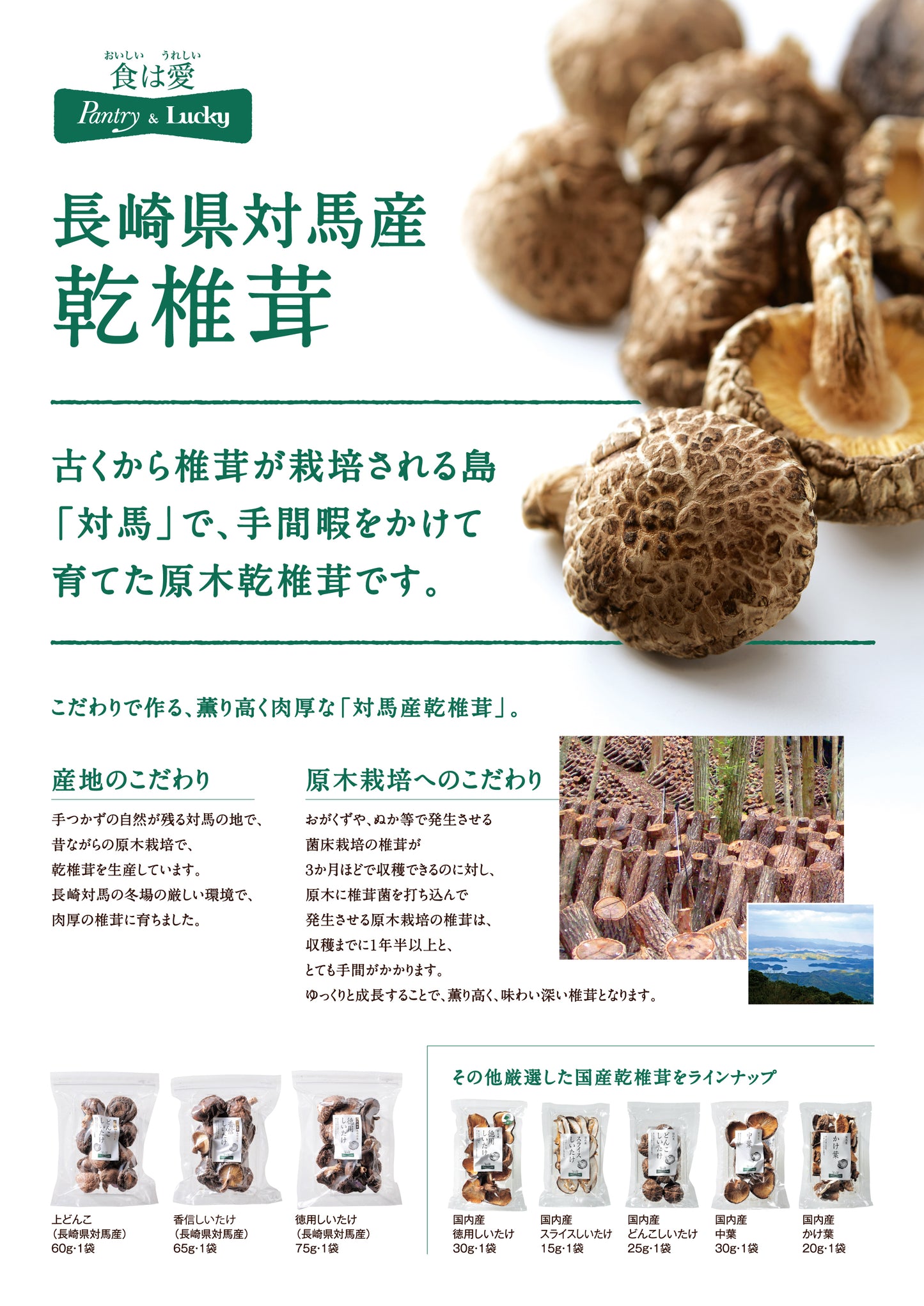 Pantry&Lucky 干し椎茸 国内産 かけ葉 20g